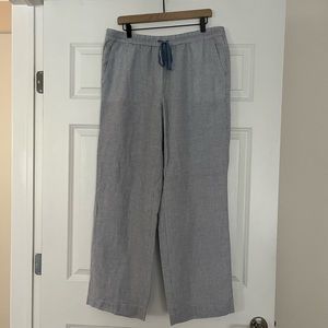 Talbots washed linen wide leg pants, nwot sz large